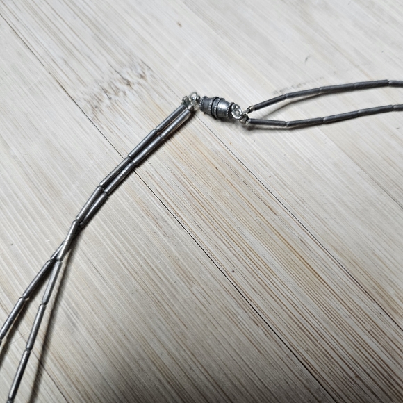 Vintage Native American 925 Turquoise Beaded multi strand Necklace - Picture 7 of 8